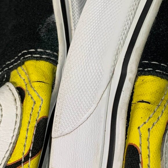 Vans Off The Wall Old School Flame Black Yellow Red US 8 Skateboard Shoes - Picture 11 of 11